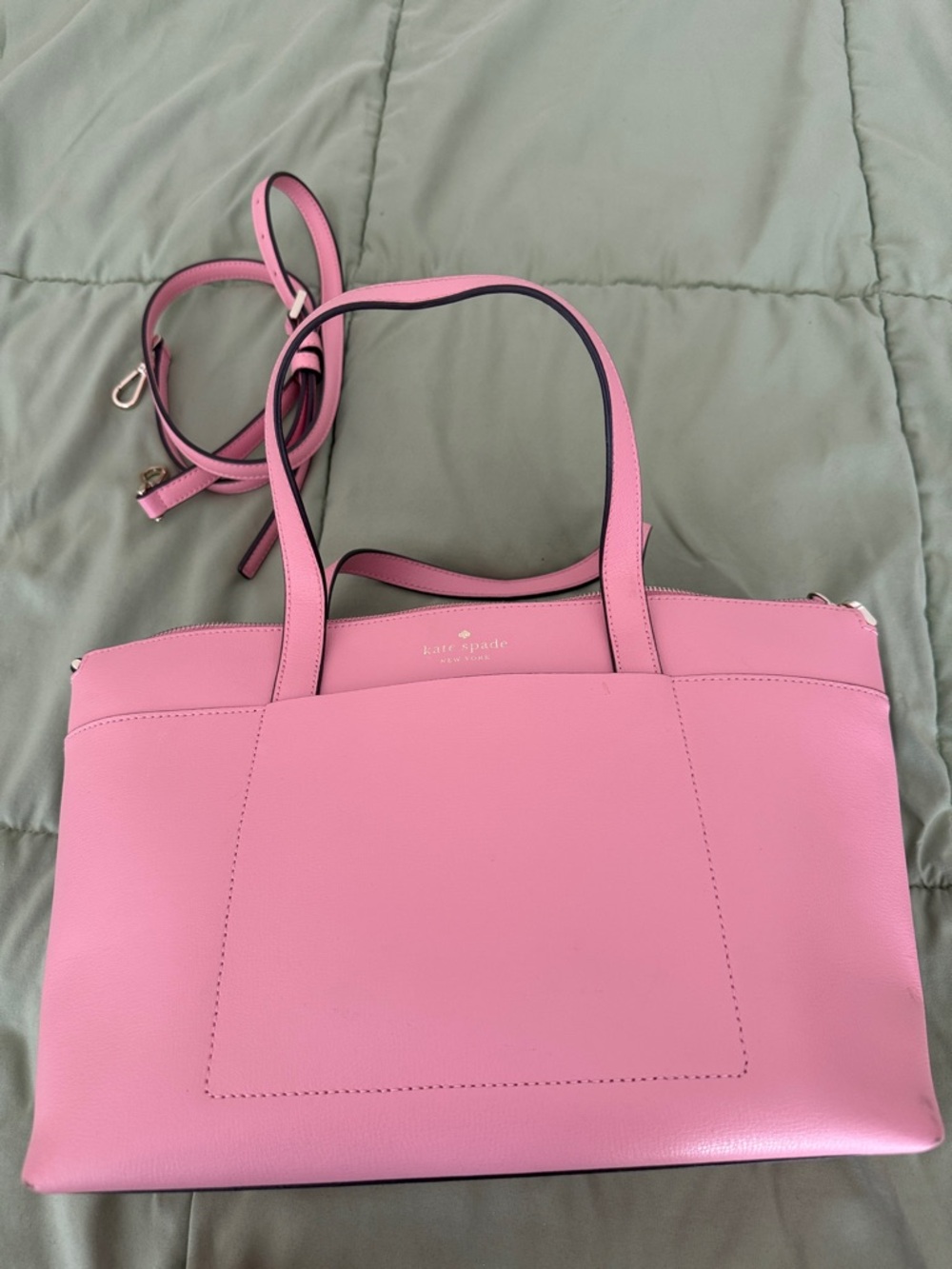 kate spade Pink Leather Tote with Detachable Strap